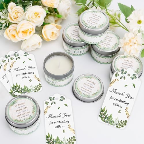 50Set Baby Shower Candle Party Favors Leaf Lavender Scented Candles Bulk Favors for Guests Girl Boy Baby Shower Gender Reveal Party Gifts - Image 7