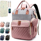 SHITIESHOU Diaper Bag Backpack Baby Bag, Baby Girl Boy Diaper Bag for Dad Mom with Pad, 16 Pockets, Pacifier Case, Large Diaper Bags Unisex for Travel(Pink Grey) by SHITIESHOU