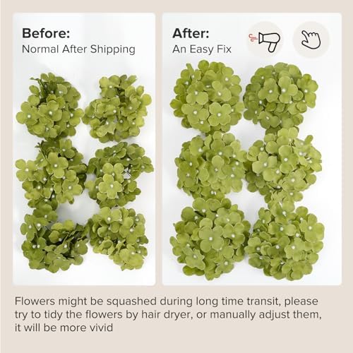Auihiay 64Pcs Hydrangea Artificial Flowers Bulk, Faux Hydrangea Flowers - Image 7