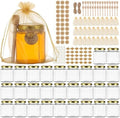 6 oz Hexagon Glass Honey Jars 30 Pack, Gold Lids with Dipper & Jute by TOEKSIX