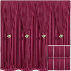 8 Panels Burgundy Backdrop Curtain for Wedding Parties Wrinkle Free Maroon Photo Curtains Backdrop Drapes Fabric Decoration for Birthday Bridal Shower Ceremony 40ft(W) x 10ft(H) by Tao-GePartyDecorations