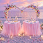 21FT Long Pink Tulle Table Skirt for Rectangle Round Tables 3-Layer Ruffle Desk Teacher Skirt for Back to School Supplies Princess Girls Birthday Party Cake Dessert Classroom Dorm Decor - Image 4