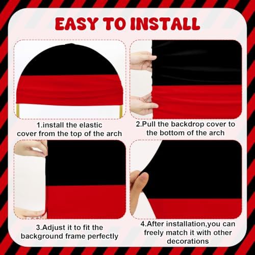 7.2 x 4 Ft Cartoon Mouse Backdrop Covers Birthday Red Black Arch Cover - Image 3