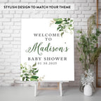 Andaz Press Large Custom Greenery Baby Sign, 16 x 20 Inches, Guestbook Alternative, Leaves Theme, Sprinkle Option - Image 3