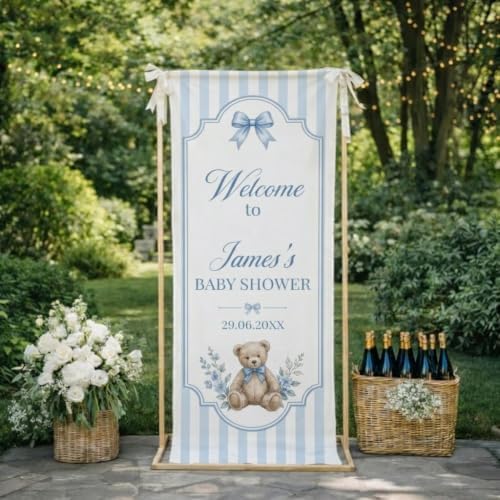 Custom Name Baby Shower Fabric Welcome Sign #2 - Image 3
