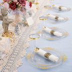Hioasis 350 Pcs Clear Gold Plates for Party - Image 4