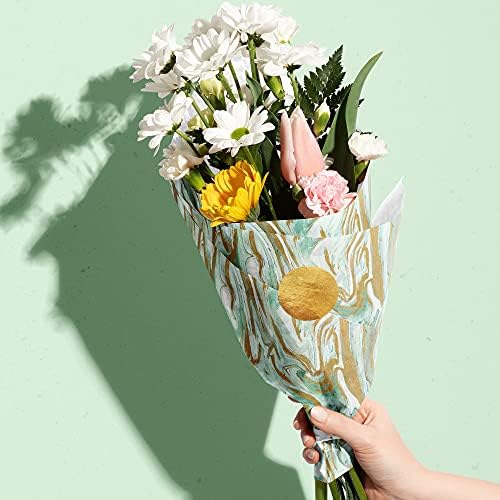 Jillson Roberts 20" x 30" Printed Gift Tissue Gift Wrapping Supplies, Marbleized Mint, 48 Folded Sheets - Image 5