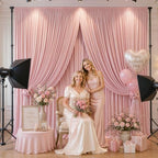 24ftx10ft Wrinkle Free Dusty Rose Backdrop Curtain - 10 Feet Photography Backdrop Drapes, Silky Polyester Back Drop Cloth for Wedding Baby Shower Balloon Arch Background - Image 7