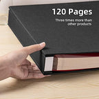Large Photo Album Self Adhesive 4x6 5x7 3x5 8.5x11 Scrapbook Magnetic Album DIY Scrap Book Length 13 x Width 12.8 (Inches) 120 Sticky Pages Linen Cover DIY Photo Album (Black) - Image 4