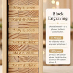 WE Games Personalized Guest Book Alternative, Wooden Memory Keepsake Box, 54 Blocks, Custom Engraved Couple with Tree - Engagement Party, Wedding Shower, Bachelorette Party - Image 4