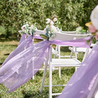 Fanqisi Light Purple Chair Sashes 16 Pieces 8ft Long Chair Designed Decorative Soft Chair Sashes for Wedding Aisle Chairs Decoration - Image 5