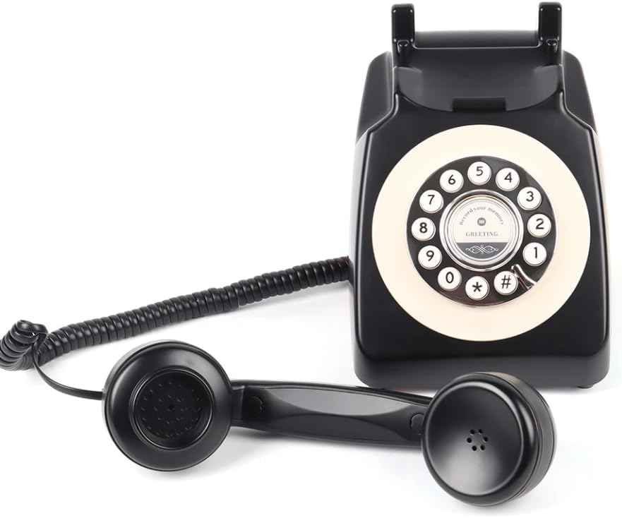 Audio Guest Book Phone with Neon Table Sign for Wedding Party Birthdays Rentals Confessions Special Occasions (Black) - Image 5