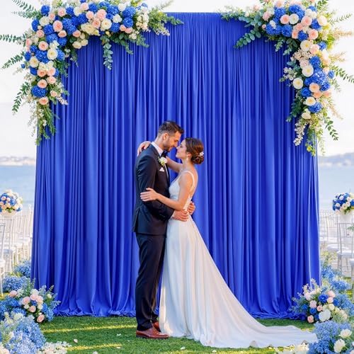 10x10FT Backdrop Curtains with Rod Pockets - Wrinkle Free Photo Stage Backdrop 2 Panels Curtains Drapes for Photography Wedding Party Baby Shower Decorations (Royal Blue) - Image 7