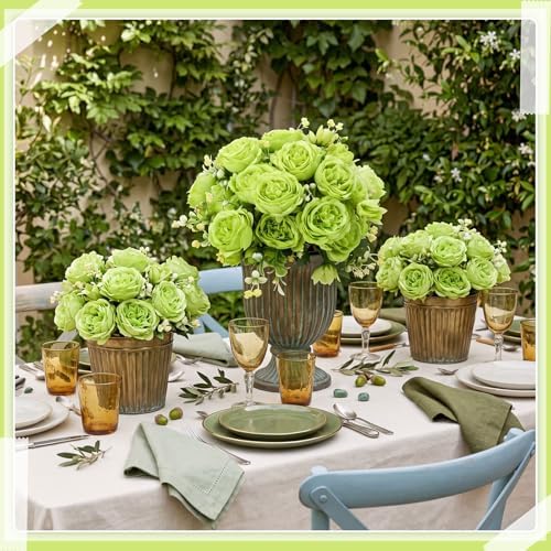Geosar 16 Bundles Artificial Peonies Flowers,Olive Green - Image 5