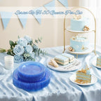 U-QE 60PCS Clear Blue Plastic Plates, Beaded Plates Disposable Heavy Duty - Image 5