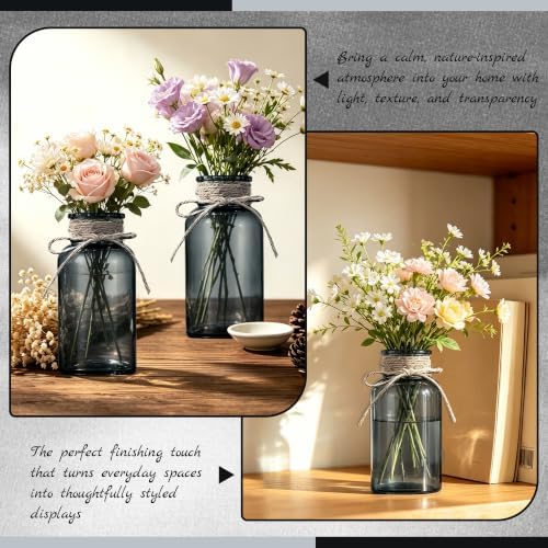 Mason Jar Glass Vases 6 Pack, Black Flower Vase for Centerpieces - Image 7