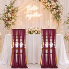 Burgundy Chair Sashes for Wedding: 48 Pieces 8ft Long Sheer Draping Fabric – Christmas Reception Party Hotel Event Chair Decorations - Image 2