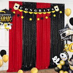 Red Sequin Backdrop 4 Panels 2FTx8FT Christmas Party Backdrop Curtains - Image 6