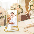 PPH-Sisy Gold Frames 5x7 Acrylic Sign Holder Double Sided Picture Frames for Wedding Table Number Menu Flyer Display for Office Home Party- Pack of 12 - Image 5