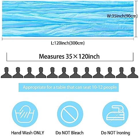 35x120 Inch Baby Blue Cheesecloth Table Runner Baby Shower Birthday Decor - Image 2