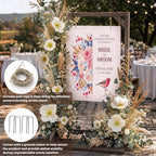 Wooden Welcome Sign Stand, 68" x 34" x 17" Heavy Duty Sign Holder Stand Wood Easel w/ Poster Design Templates for Wedding, Bridal Shower, Baby Shower, Birthday Party - Image 3