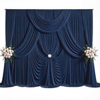 10ft x 10ft Navy Blue Backdrop Curtains, 2 Panels Navy Drapes for Backdrop - Image 3
