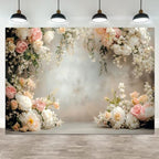 10x8ft Floral Wall Backdrop Wedding Reception Abstract Photography Background Spring Watercolor Painting Floral Banner Decorations Baby Shower Birthday Holiday Portrait Photo Booth Prop by ASDCXZ