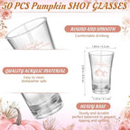 Funnymoom 50 Sets a Little Pumpkin Is on the Way Acrylic Clear Shot Glasses Pink Pumpkin Baby Shower Favors for Guests Souvenir Thank You Tags with Organza Bags for Thanksgiving Party Decorations - Image 2