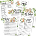 25 Woodland Who Knows Mommy Best, Baby Prediction And Advice Cards, 25 Word Scramble For Baby Shower, True Or False, 25 Trivia Baby Shower Game, Find The Guest - 6 Double Sided Cards Baby Shower Ideas by HadleyDesigns