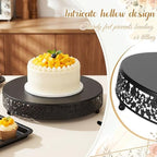 Wenqik 14 Inch Black Cake Stand Set Metal Round Cake Dessert Stand, Wedding - Image 3