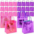 Sweetude 48 Pack Purple and Pink Sleepover Gift Bags Sleepover Spa Party Favors Reusable Goodie Bags with Handles PVC Clear Candy Bag for Pink Birthday Party Supplies Bridal Wedding Bridesmaid Gifts by Sweetude
