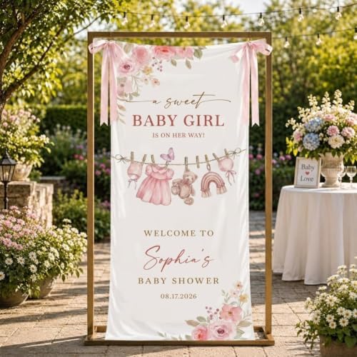 Custom Name Baby Shower Fabric Welcome Sign #7 - Image 2