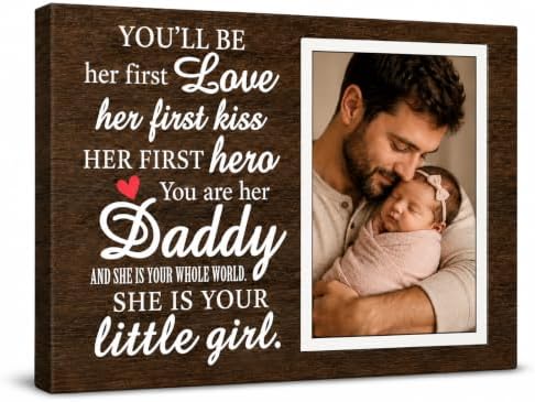 TWING Personalized New Dad and Baby Photo Canvas Wall Decor, 20 X 16 in by TwingRepublic
