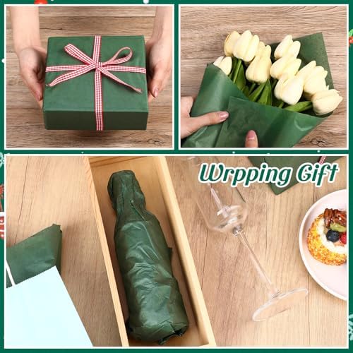 Teling 500 Sheets Tissue Paper for Gift, Forest Green, 14 x 20 Inch - Image 4