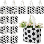 12 Pcs Soccer Bag Soccer Canvas Tote Bag Kids Tote Double Sided Beach Handbag with Handles for Sports Party Favor Travel Shopping Birthday Community Events by SilTriangle