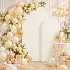 Ivory Arch Cover 7.2 and 6ft Spandex Wedding Arch Backdrop Cover Set of 2 - Image 3