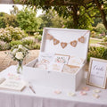 Geelin Wooden Wedding Card Box with Letter Flag Rustic,White by Geelin