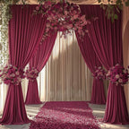 ESGOTBME 20x10ft Wrinkle Free ‌Burgundy Backdrop Curtain for Parties Soft Fabric Drapes Wedding ‌Curtain Backdrop for Birthday Party Decorations Background for Photography 5x10ft, 4 Panels - Image 7
