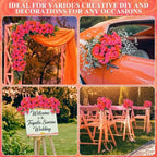 Zeyune 8 Pack 12 Inch Artificial Rose Bouquet, Orange and Hot Pink - Image 6
