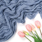 12 Pack Dusty Blue Cheesecloth Table Runner 10Ft 23 x 120 Inch - Image 4