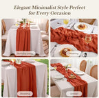 Goodluck 6 Pack Terracotta Cheesecloth Table Runner 35" x 120" Extra Wide - Image 5
