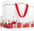 EUSOAR Christmas Extra Large White Gift Bags, 20 Pack 16x6x12 with Handles, Bulk Merchandise Retail Wrapping Bags for Christmas Eve, Grocery, Boutique, Party Favor, Business by EUSOAR