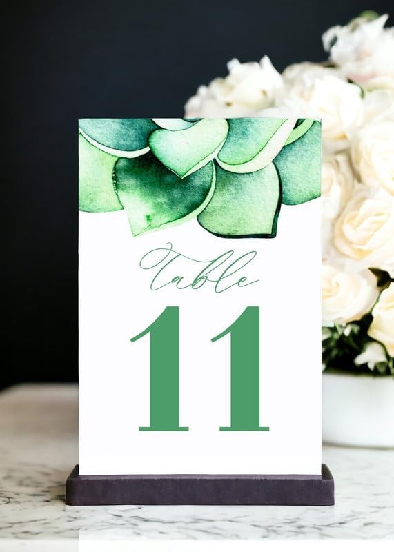 Succulent Design Table Number Cards Double Sided Party Table Numbers for Reception Baby Shower Anniversary Birthday Bridal Party 5x7 100 Pcs - Image 2