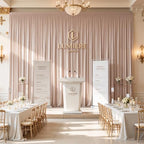 30x10ft Blush Nude Backdrop Curtain Panels for Parties - Wrinkle Free Polyester Photo Curtain Backdrop Wedding Back Drop Fabric Drapes for Party Decorations Background for Photography - Image 4