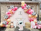 Cowgirl Pink Balloons Arch Garland Kit, Cow Print Farm Animal Balloons for Bachelorette Party, Birthday Party Baby Shower Bridal Shower Wedding Supplies Cow Theme Party Decorations-Pink by Longwu