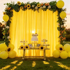 40x10ft Yellow Backdrop Curtain Panels for Parties - Wrinkle Free Polyester Photo Curtain Backdrop Wedding Back Drop Fabric Drapes for Party Decorations Background for Photography - Image 7
