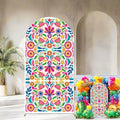 Sensfun Mexican Fiesta Arch Backdrop Cover Cinco De Mayo Birthday Baby Shower Decorations,2-Sided Colorful Mexican Otomi Flowers Backdrop Arch Covers for Mexico Talavera Wedding Party Decor 80x180cm by Sensfun