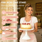 3 PCS White Round Cake Stand Set, Multi Size Metal Cupcake Holders Stand for Birthday Wedding Banquets, Pastry Display Holders for Holiday Party Dessert Display Table Decor (8"/10"/12" Plate) - Image 4