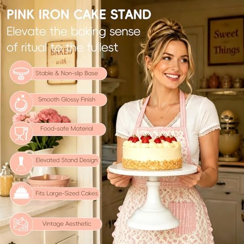 3 PCS White Round Cake Stand Set, Multi Size Metal Cupcake Holders Stand for Birthday Wedding Banquets, Pastry Display Holders for Holiday Party Dessert Display Table Decor (8"/10"/12" Plate) - Image 4