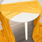 6 Pack Gold Cheesecloth Table Runner 35x120 Inch 10Ft Rustic Gauze Cheese Cloth Table Runner Sheer Cheesecloth Table Runners for Wedding Party Bridal Shower Decoration - Image 2